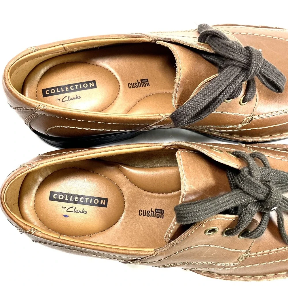 Clarks Shoes Men's 7.5 M Brown Leather Oxford Shoes Lace Up New
